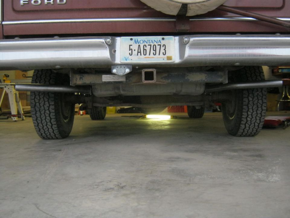 1979 Ford Bronco rear view showing dual exhaust pipes and Montana license plate 5-A67973