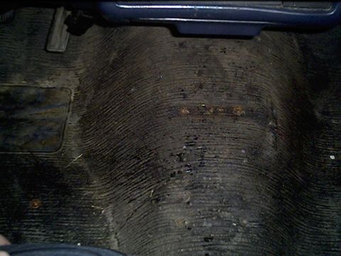 1991 Ford LTD Crown Victoria - Trans hump, pre-modification.