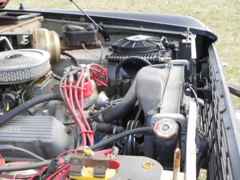 1967 Ford Mustang - Engine bay details of a 1967 Ford V8, including the distributor and radiator.