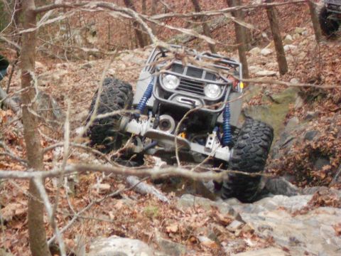 1967 Ford Mustang - This off-road buggy is tackling a challenging rocky path.