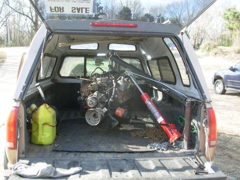 1997 Chevrolet Silverado 3500 - With the shorter boom, it swings inside. I put one strap on the engine to keep it from swinging, and drove home. I still have to dismantle…