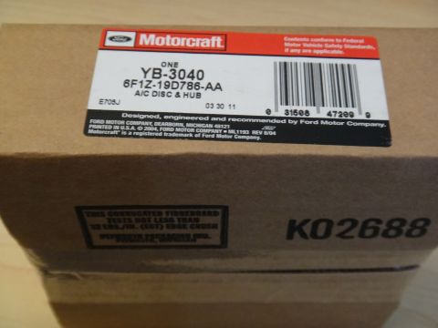 2003 Ford Taurus - This is a Motorcraft A/C Disc & Hub part box, manufactured in 2004.