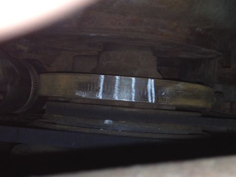 1979 Ford Bronco - This image shows a close-up of a vehicle's engine pulley with stamped part numbers and markings.