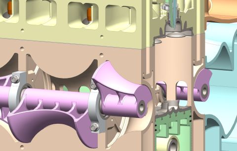 1969 Ford Fairlane - Detailed diagram of an engine's internal components, including the crankshaft and valve train.