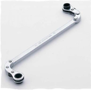 1990 Ford Bronco - This offset ratcheting wrench features two sockets for increased versatility in tight spaces.