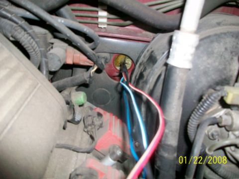 2000 Isuzu Vehicross - Engine bay wiring and hoses with a date stamp of 01/22/2008.