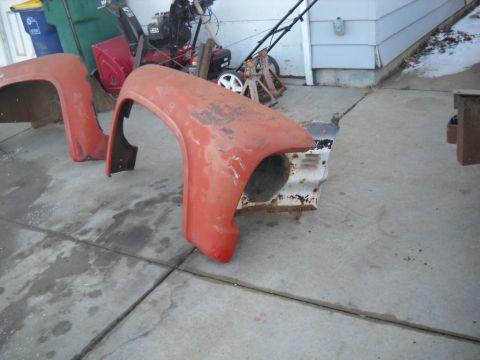 1954 Ford F-100 - 1-15-2012: I pulled the fenders out to give them a thorough inspection.