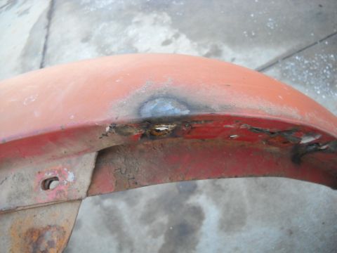 1954 Ford F-100 - 1-15-2012: The guy I got them from appeared to like a cutting torch better then a wrench and ratchet. Luckily here it just took some paint…