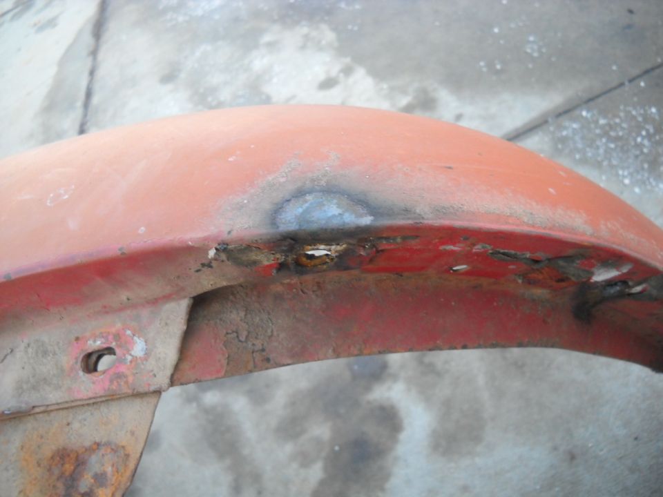 1-15-2012:

The guy I got them from appeared to like a cutting torch better then a wrench and ratchet.



Luckily here it just took some paint off the fender.