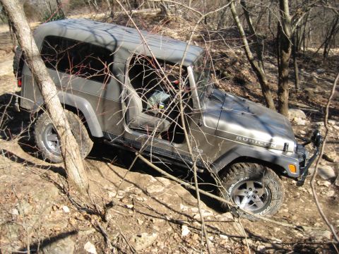 2005 Jeep Wrangler - This 2005 Jeep Wrangler Rubicon navigates a challenging rocky terrain.