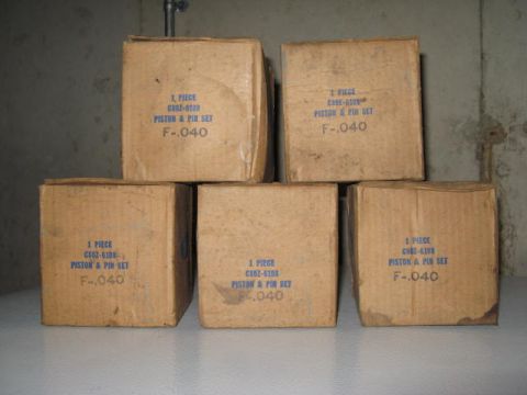 1963 Ford Galaxie - Several boxes of engine parts are stacked and ready for sale.