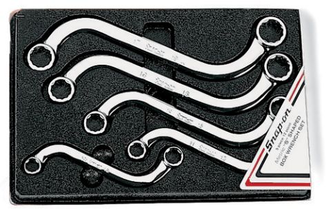 1990 Ford Bronco - Set of five Snap-on metric S-shaped box wrenches in a black case.