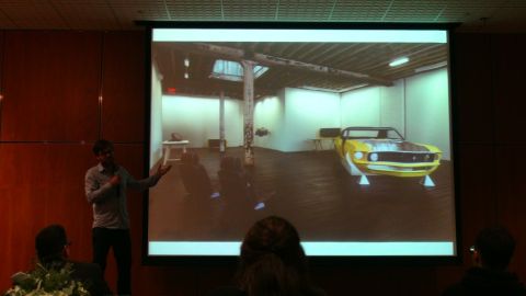 1993 Ford Taurus - A yellow 1969 Ford Mustang Mach 1 is displayed in a presentation.