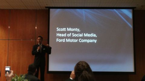 1993 Ford Taurus - Scott Monty, Head of Social Media for Ford Motor Company, presents at an event.