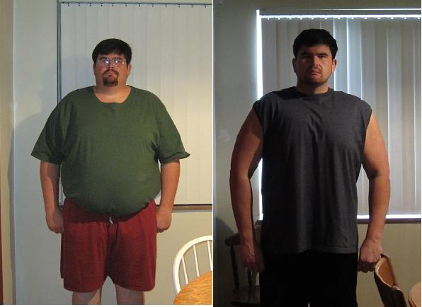 Man before and after weight loss