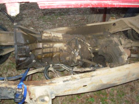 1983 Ford Bronco - Vehicle transmission and chassis components are visible in this close-up view.