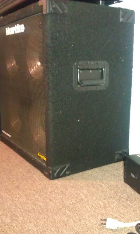 1995 Honda Civic - A black Hartke speaker cabinet with visible speaker cones and a side handle is shown.