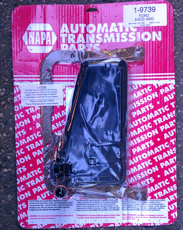 1993 Ford Bronco - Put your new filter in. this is the one I bought from napa. It comes with the pan gasket. There seems to be 2 styles of this filter%u2026 o…