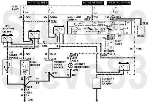 1983 Ford Bronco - Cigar Lighter Circuit NON-STANDARD WIRING - DO NOT USE THIS DIAGRAM FOR DIAGNOSIS!!! This is how I plan to modify the cigar lighter circuit…
