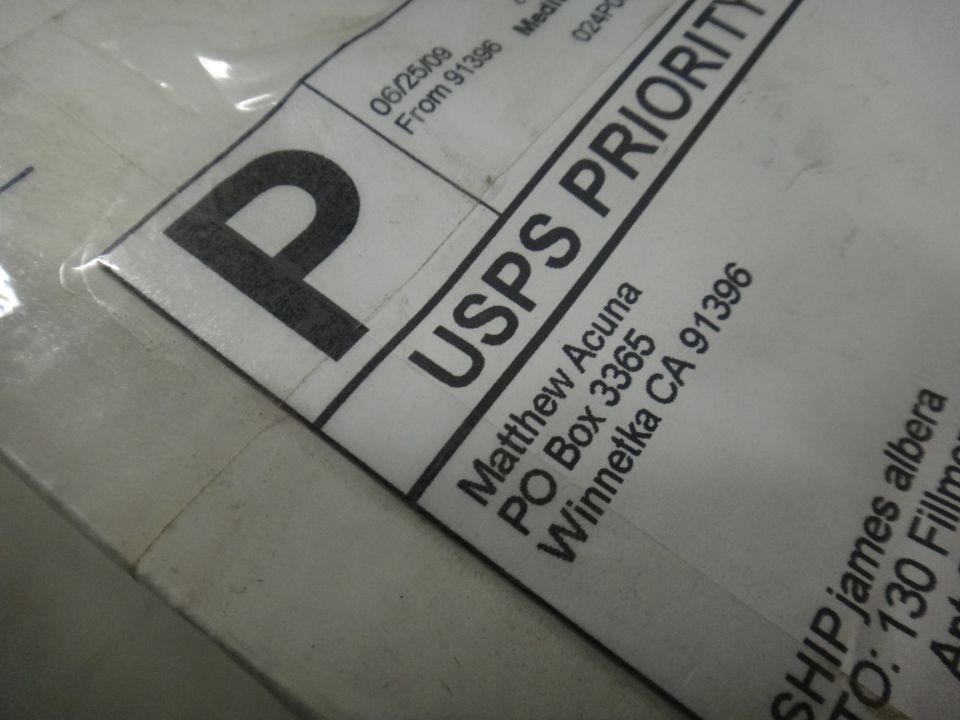 USPS Priority Mail label with recipient address