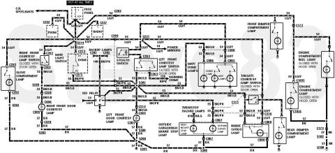 1983 Ford Bronco - Courtesy Lamps NON-STANDARD WIRING - DO NOT USE THIS DIAGRAM FOR DIAGNOSIS!!! IF THE IMAGE IS TOO SMALL, click it. [url=http://www.supermot…