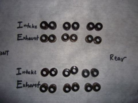 1991 Ford Taurus - Valve seals organized by intake/exhaust and front/rear sections.