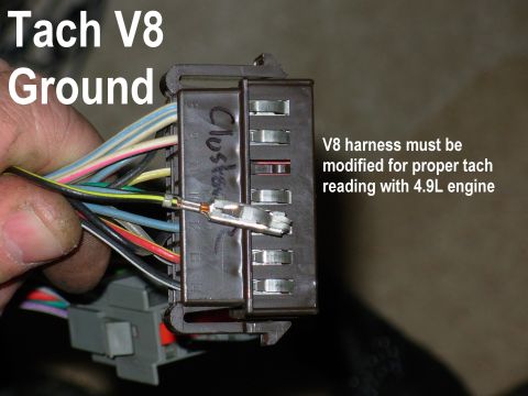 1983 Ford Bronco - Since the truck originally had a 5.8L, I had to make this simple mod for the tach to work right with my 4.9L: just delete the ground (I pul…