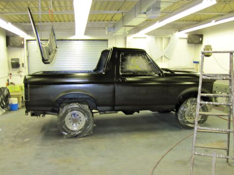 1992 Ford Bronco - the black is laid on first