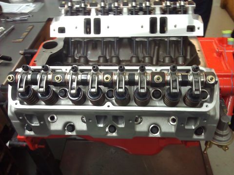 1971 Dodge Dart - Close-up view of engine components, including the block and cylinder heads.