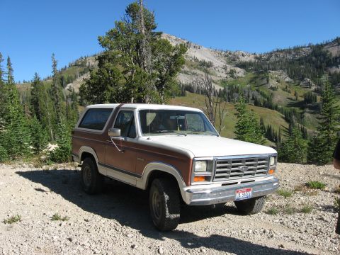 1981 Ford Bronco - This 1981 Ford Bronco is parked on a dirt road, ready for an off-road adventure.