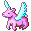 1989 Ford Bronco - Illustration of a pink winged unicorn against a light blue background.