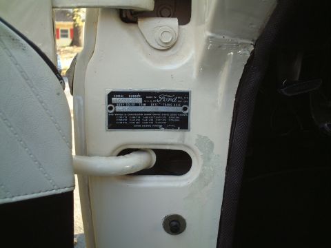 1967 Ford Galaxie - Data plate