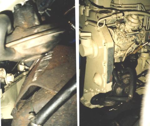 1980 Ford Bronco - Here's my new combo vacuum/PS pump. The engine mount had to be shaved down some for clearance.