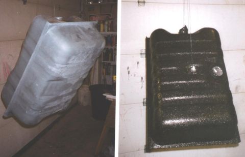 1980 Ford Bronco - Cold zinc and a couple coatings of Herculiner truck bed coating on the fuel tank