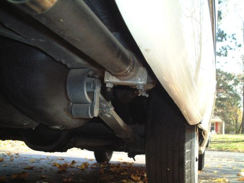 1967 Ford Galaxie - Underbody view, passenger side frame rail, exhaust