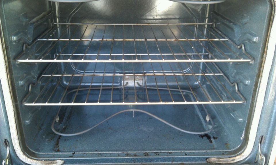 oven interior with three racks and heating element