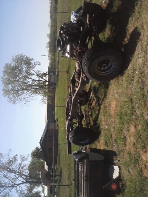 1989 Ford Bronco - This image shows the chassis and engine of a truck, with no body panels visible.
