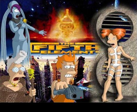 2000 Mercury Grand Marquis - The Fifth Element movie poster collage characters from the film.