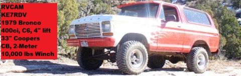 1979 Ford Bronco - This modified 1979 Ford Bronco is equipped for off-road adventures with its lifted suspension and large tires.