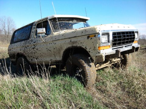 1978 Ford Bronco - This 1978 Ford Bronco is covered in mud after an off-road excursion.