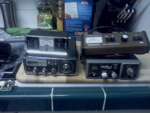 1968 Ford Bronco - CB radios and antenna switch on a kitchen counter.