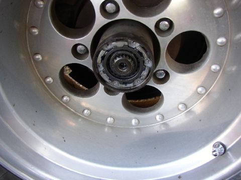 1989 Ford Bronco - This image shows a close-up of a wheel hub, likely a Warn Premium hub lock, not a 1989 Ford Bronco.