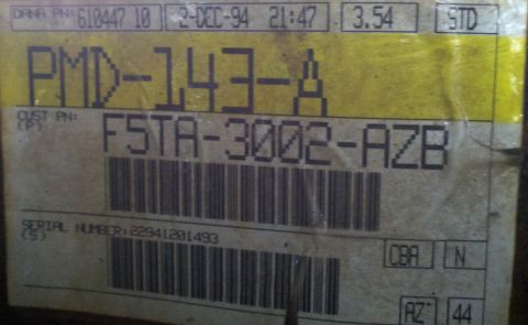 1995 Ford Bronco - Saving this tag while I can still read it.