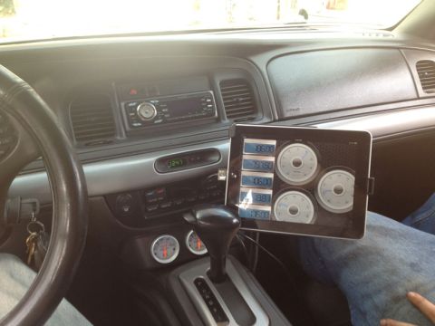 2003 Mercury Marauder - SCT iTSX with a gen 1 iPAD on a seat track mounted RAM Mount , works QUITE well