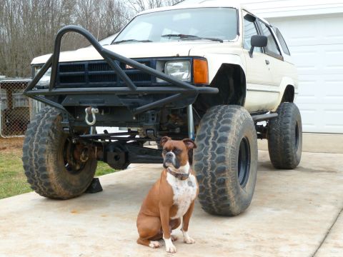1992 Ford Mustang - This modified Toyota 4Runner features oversized tires and a heavy-duty front bumper.