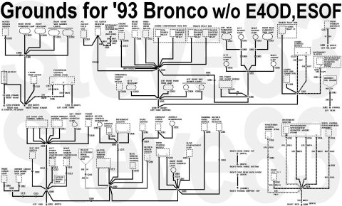 1983 Ford Bronco - '93 Bronco Grounding Points; '87-96 Bronco/F-series similar IF THE IMAGE IS TOO SMALL, click it. This diagram is compiled for a truck witho…