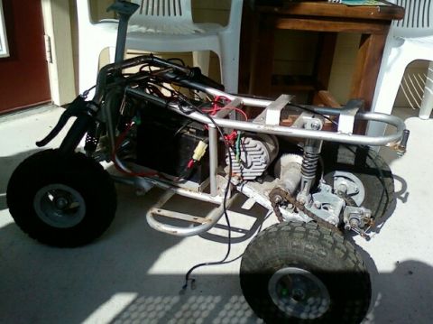 1989 Ford Bronco - This four-wheeler appears to be in a state of disassembly, with its frame, engine, and wiring clearly visible.