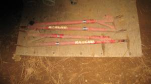 1993 Ford Bronco - Rancho suspension lift parts are shown laid out on a surface.