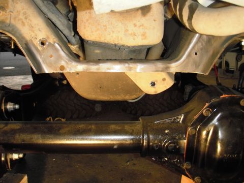 1995 Ford Bronco - inital x-member trimming