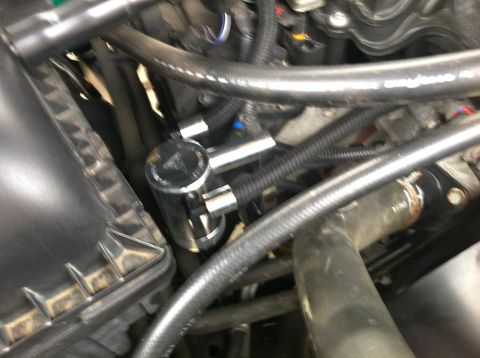 2010 Dodge 1500 - BILLET technology catch can installed.
